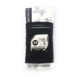 Basicare 4Mm Elastic Band Black 24Pcs Pack