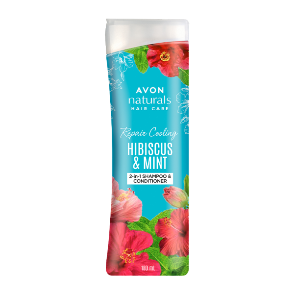 Avon Naturals Hibiscus & Mint 2 In 1 Shampoo & Conditioner(180ml)