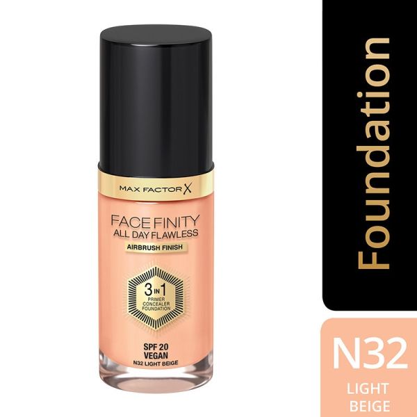 Max Factor Face Finity All Day Flawless 3 In 1 Foundation - 32 Light Beige(30ml)