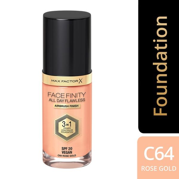 Max Factor Face Finity All Day Flawless 3 In 1 Foundation - Rose Gold(30ml)