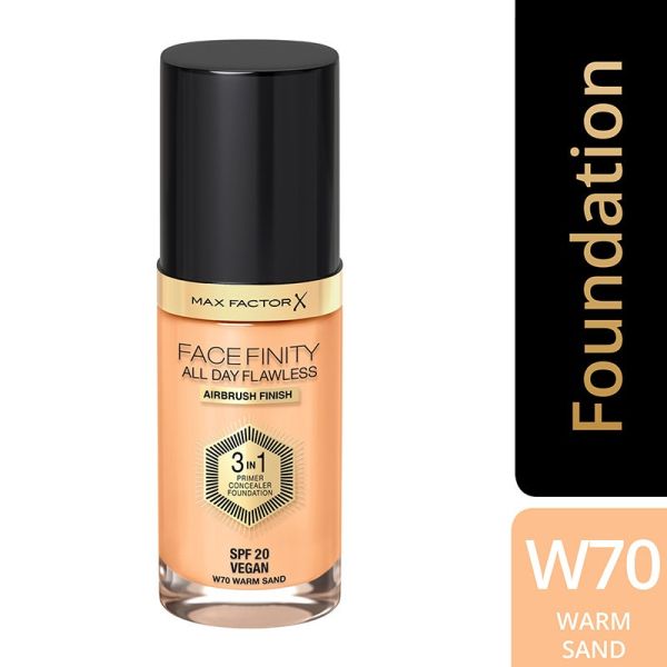 Max Factor Face Finity All Day Flawless 3 In 1 Foundation - 70 Warm Sand(30ml)