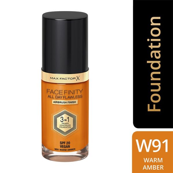Max Factor Face Finity All Day Flawless 3 In 1 Foundation - Warm Amber(30ml)