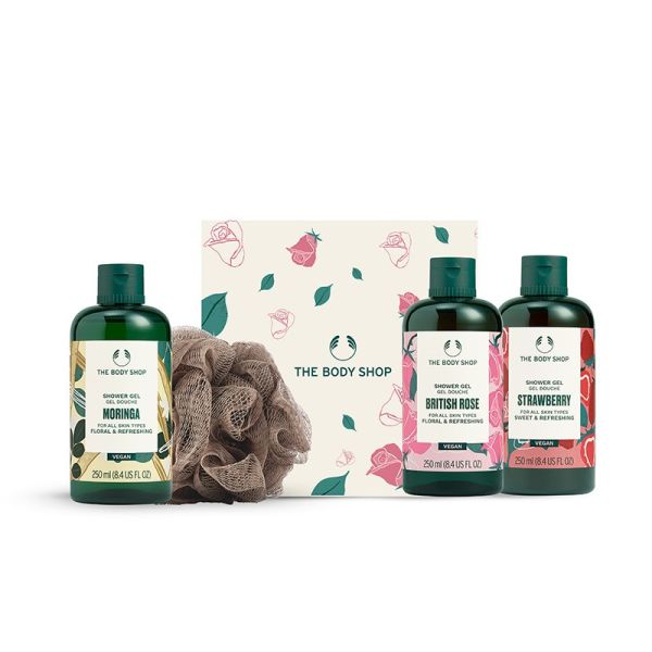 The Body Shop British Rose Trio Shower Gel Gift Set