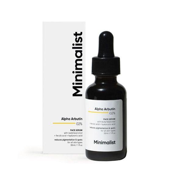 Minimalist 2% Alpha Arbutin Face Serum with Hyaluronic Acid to Remove Pigmentation