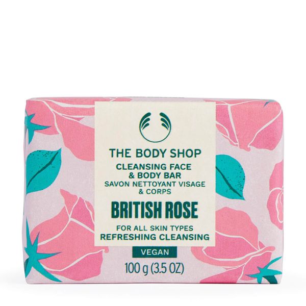 The Body Shop British Rose Cleansing Face & Body Bar(100g)