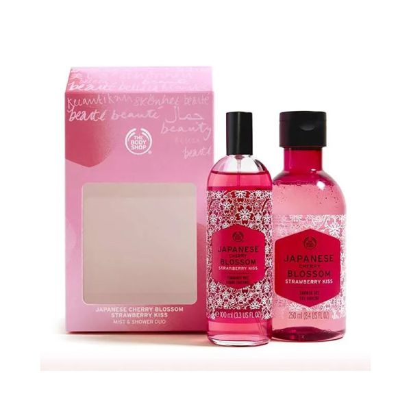 The Body Shop Japanese Cherry Blossom Strawberry Kiss Mist & Shower Duo  (Pack of 2)