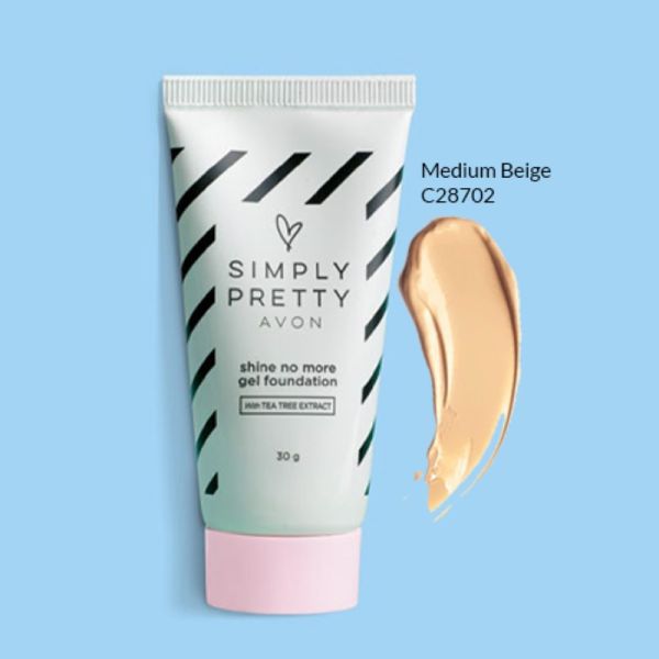 Avon Simply Pretty Shine No More Gel Foundation - Medium Beige(30g)