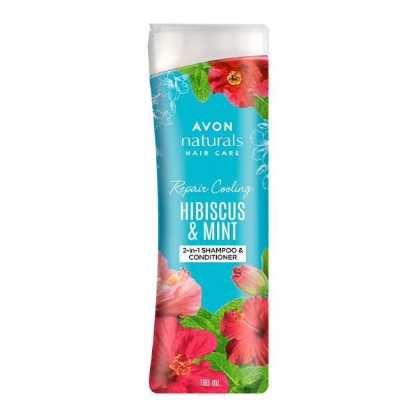 Avon Naturals Hair Care Hibiscus & Mint 2-in-1 Shampoo & Conditioner 180ml