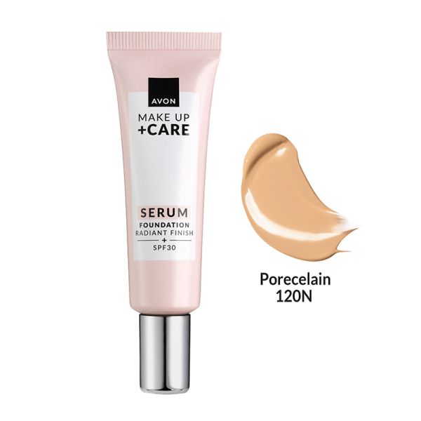 Avon Make Up+ Care Serum Foundation 30ml - Porecelain 120N