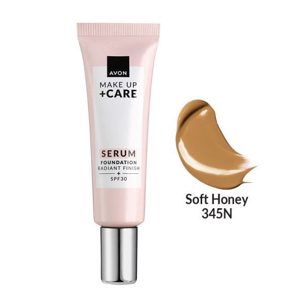 Avon Make Up+ Care Serum Foundation 30ml - Soft Honey 345N