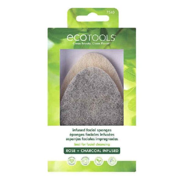 Ecotools Facialsponges-Charcoal & Rose