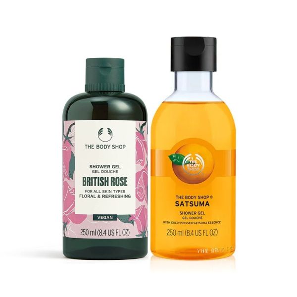The Body Shop Satsuma + British Rose Shower Gel Combo