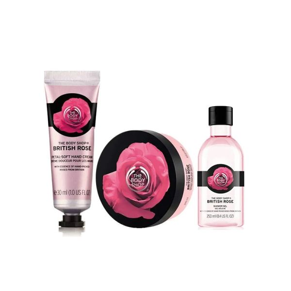 The Body Shop British Rose Body Butter + Hand Cream+ Shower Gel Combo