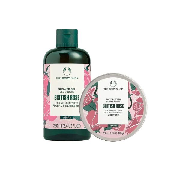 The Body Shop British Rose Shower Gel & Body Butter Combo