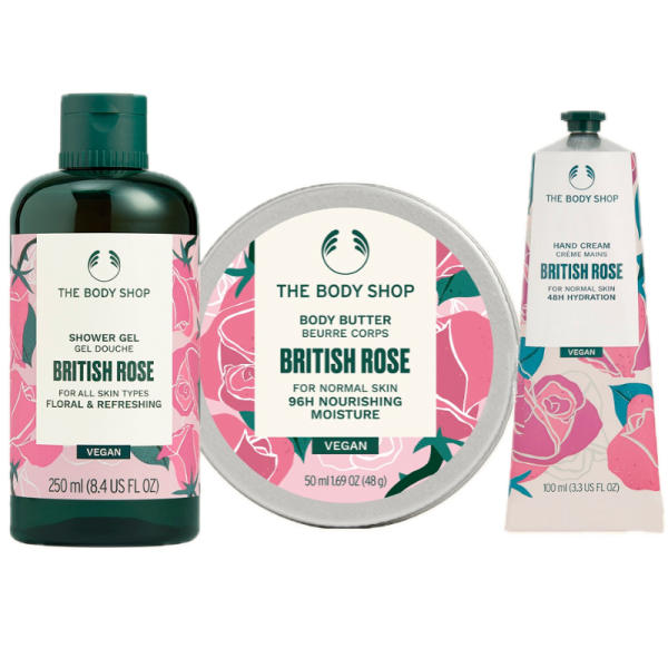 The Body Shop British Rose Body Essential Set-3pc