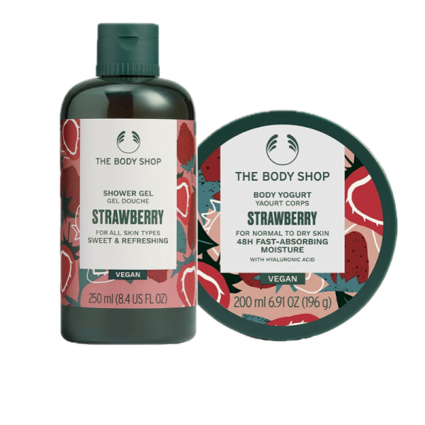 The Body Shop Strawberry Shower Gel and Body Yogurt Duo-2pc