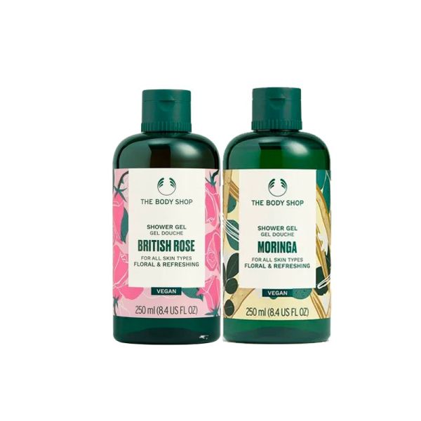 The Body Shop  British Rose+ Moringa  Shower Gel Combo