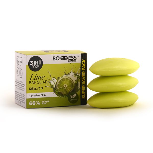 Boddess Lime Bar Soap Pack of 3 (125g X 3)375g