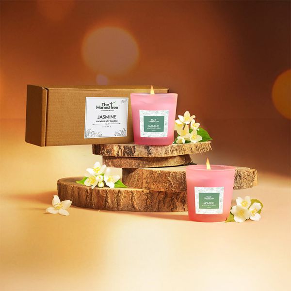 THT Jasmine Scented Soy Candle (Set of 2, 60 gm Each)