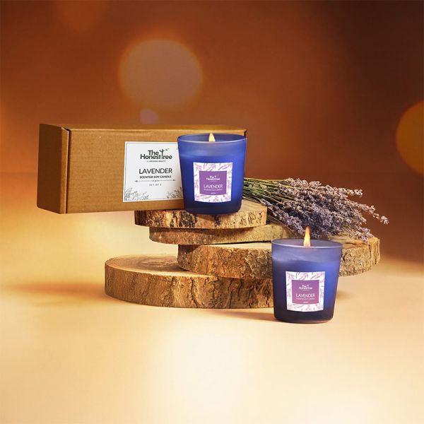 THT Lavender Scented Soy Candle (Set of 2, 60 gm Each)