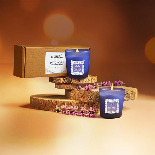 THT Patchouli Scented Soy Candle (Set of 2, 60 gm Each)