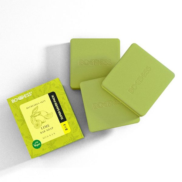 Boddess Lime Bar Soap (Pack of 3) 125g