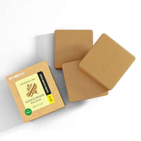 Boddess Sandalwood Bar Soap (Pack of 3) 125g