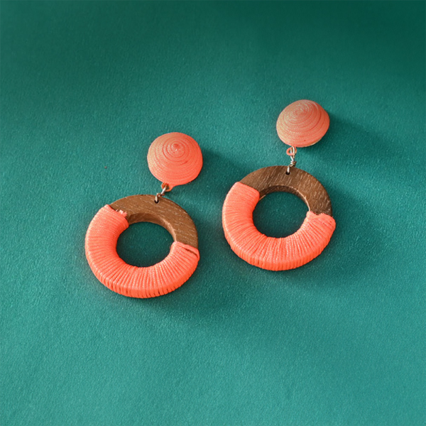 Boddess Tangerine Threadwork Earrings