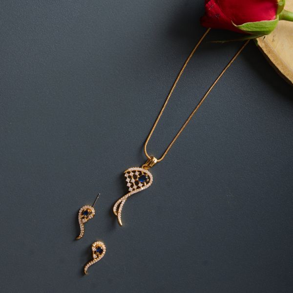 Boddess Blue Lattice Pendant Set (4N)