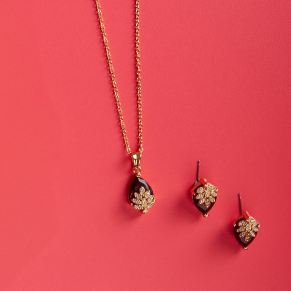 Boddess Black Soiree Pendant Set (4N)