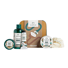 The Body Shop Coconut Shower Cream, Body Butter, Hand Balm and Small Remie Lily Gift Set