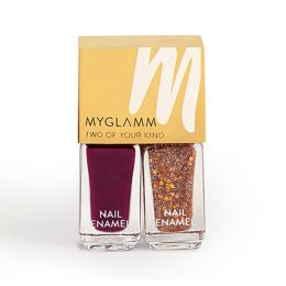 Myglamm Two Of Your Kind Nail Enamel Duo Glitter Collection-Wicked Wish(10ml)