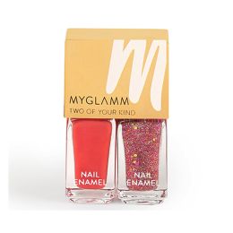 Myglamm Two Of Your Kind Nail Enamel Duo Glitter Collection-Steal The Show(10ml)