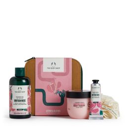 The Body Shop British Rose Shower Gel Body Yogurt Hand Cream and Small Small Ramie Lily Gift Case