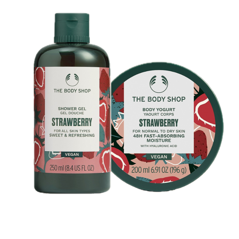 The Body Shop Strawberry Shower Gel and Body Yogurt Duo-2pc